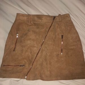 White Fox Suede Mini Skirt